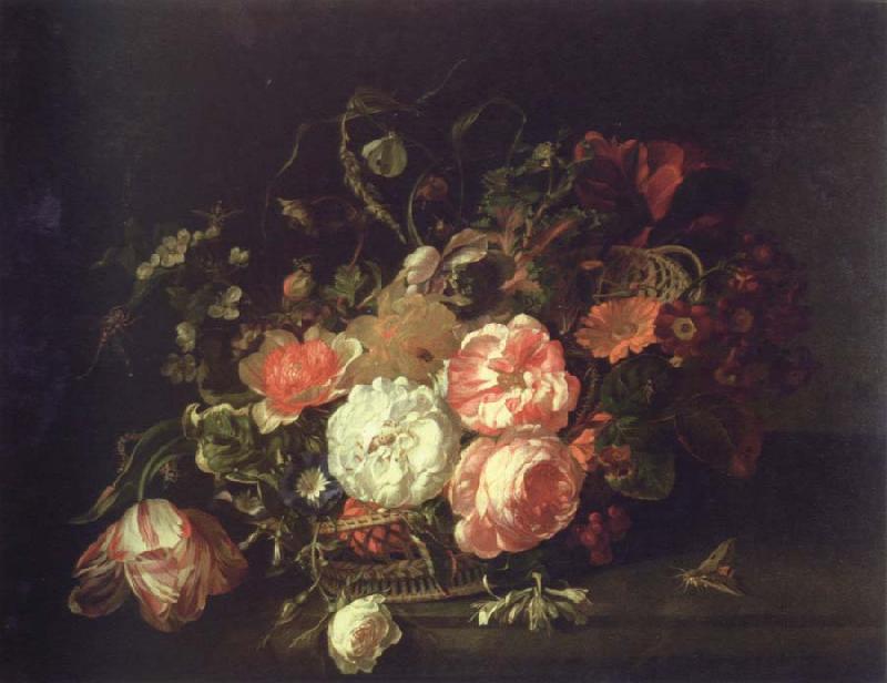 Rachel Ruysch flowers and lnsects Germany oil painting art